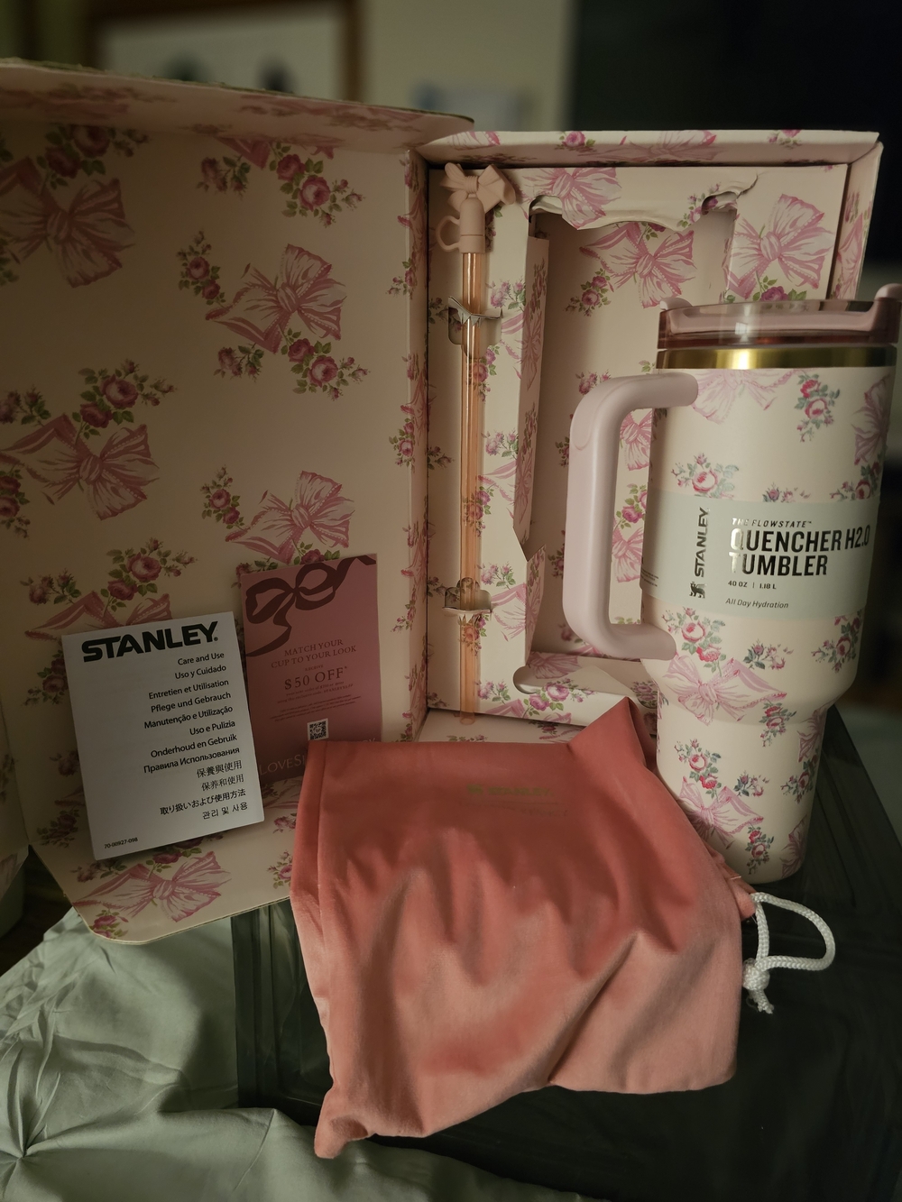 Stanley Quencher H2.0 Tumbler - Pink Floral